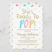 赤ちゃんシャワー準備ポップ・アートのができたピンクのバルーン招待状 招待状 (正面/裏面)
