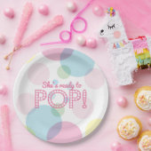 赤ちゃんシャワー準備ポップ・アートのができているピンクの泡紙プレート ペーパープレート (パーティー)