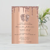 赤ちゃんシャワー火花足バラ金ゴールドドリップスボーイガール 招待状 (スタンド正面)