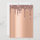 赤ちゃんシャワー火花足バラ金ゴールドドリップスボーイガール 招待状 (裏面)