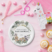 赤ちゃんシャワー熱帯ジャングル動物 ペーパープレート (パーティー)