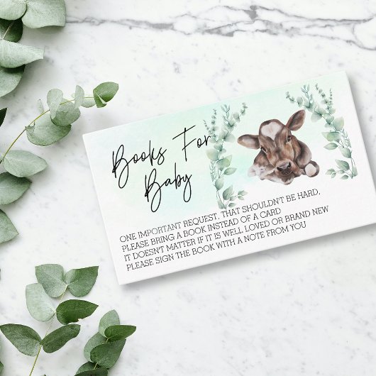 赤ちゃんシャワー牛ふくらはぎ水彩用書籍 エンクロージャーカード