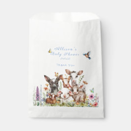 赤ちゃんシャワー牛ヤギ羊の蝶の花 フェイバーバッグ