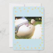 赤ちゃんシャワー甘い可愛い象それが男の子の写真 招待状 (裏面)