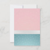 赤ちゃんシャワー甘い小さな双子の女の子ホワイトリボン 招待状 (裏面)