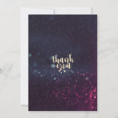 赤ちゃんシャワー甘い小さな双子フローラ紫の光 招待状 (裏面)