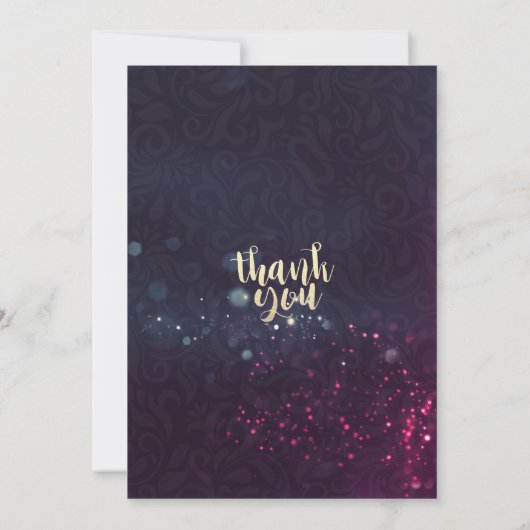 赤ちゃんシャワー甘い小さな双子フローラ紫の光 招待状 (裏面)