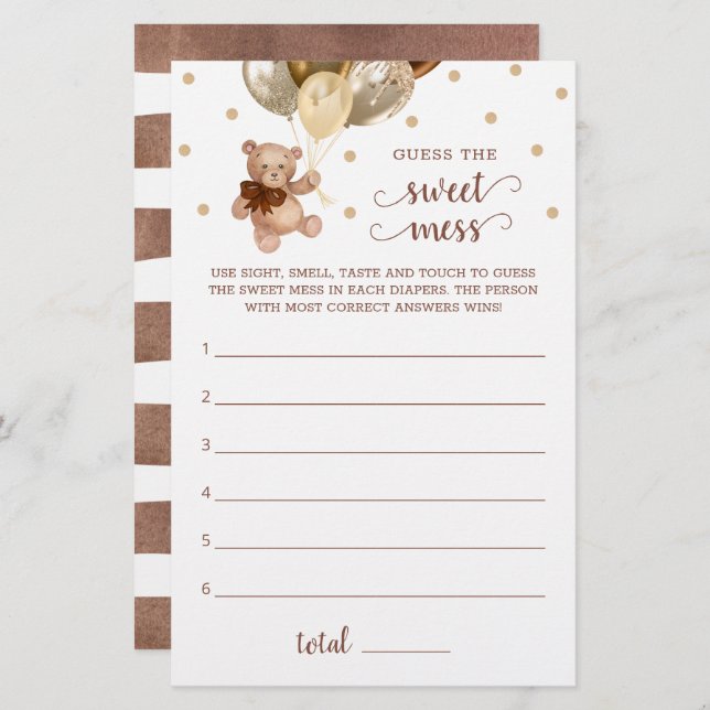 赤ちゃんシャワー甘い混乱ゲームテディベア推測