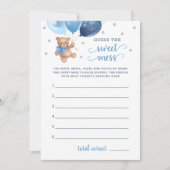 赤ちゃんシャワー甘い混乱テディベアカードを推測 招待状 (正面)