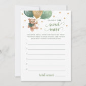 赤ちゃんシャワー甘い混乱テディベアカードを推測 招待状 (正面)