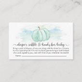 赤ちゃんシャワー用かぼちゃおむつラッフルブック エンクロージャーカード (正面)