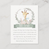 赤ちゃんシャワー用かわいいキリンフローラリース本 エンクロージャーカード (正面)