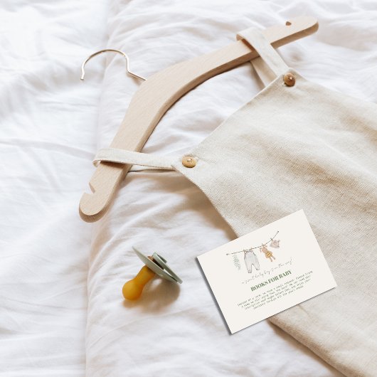 赤ちゃんシャワー用かわいいセージ緑のボホーブック エンクロージャーカード