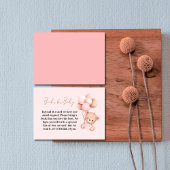 赤ちゃんシャワー用かわいいピンクのテディベア エンクロージャーカード