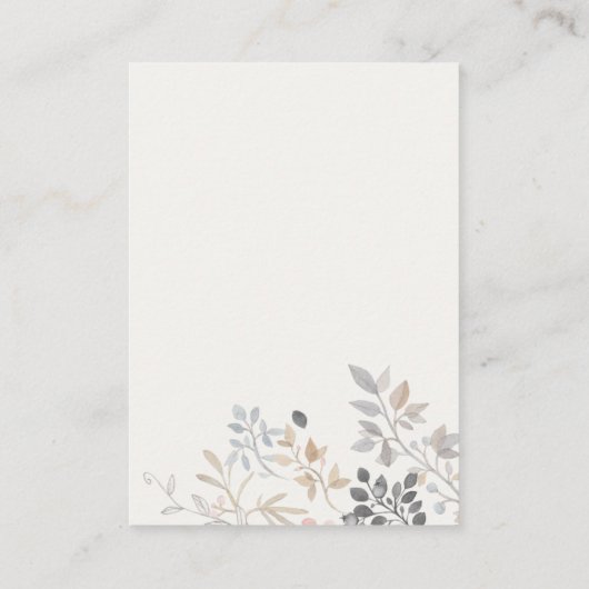 赤ちゃんシャワー用かわいいファームシックフローラブック エンクロージャーカード (裏面)