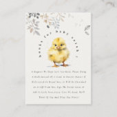 赤ちゃんシャワー用かわいいファームシックフローラブック エンクロージャーカード (正面)