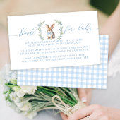 赤ちゃんシャワー用かわいいブルーイースターバニーの本 エンクロージャーカード