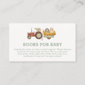 赤ちゃんシャワー用かわいいヘッジホッグ農夫トラクターブック エンクロージャーカード (正面)