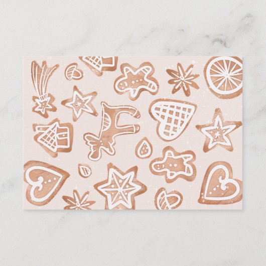 赤ちゃんシャワー用かわいい冬クリスマスクッキーの本 エンクロージャーカード (裏面)