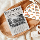 赤ちゃんシャワー用かわいい新聞本インサートカード エンクロージャーカード