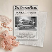 赤ちゃんシャワー用かわいい新聞本インサートカード エンクロージャーカード