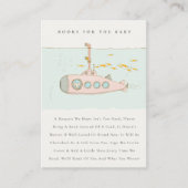 赤ちゃんシャワー用かわいい水中潜水艦本 エンクロージャーカード (正面)