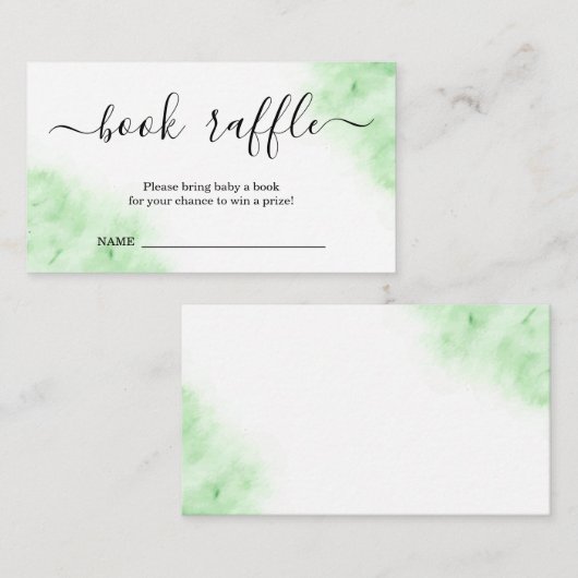 赤ちゃんシャワー用かわいい水色おむつブックラッフル エンクロージャーカード (正面/裏面)