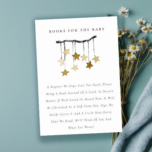 赤ちゃんシャワー用かわいい黄色い星のモバイルブック エンクロージャーカード