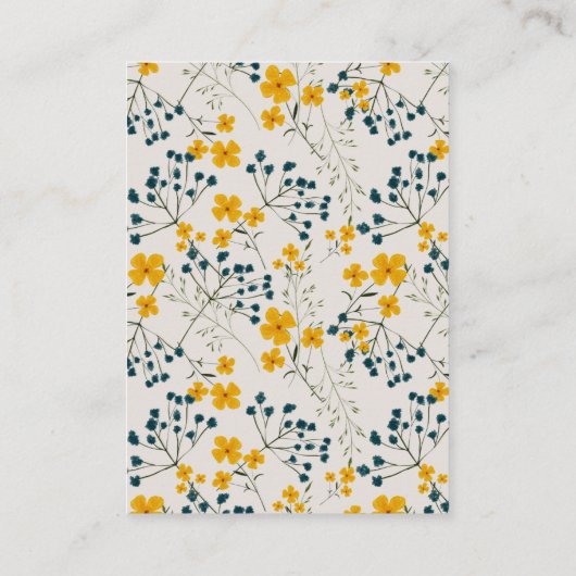 赤ちゃんシャワー用かわいい黄色のベビーゼブラ動物の本 エンクロージャーカード (裏面)