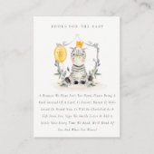 赤ちゃんシャワー用かわいい黄色のベビーゼブラ動物の本 エンクロージャーカード (正面)