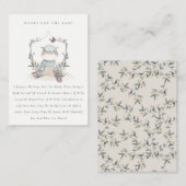 赤ちゃんシャワー用かわいい黄色ベビーヒッポ動物相の本 エンクロージャーカード (正面/裏面)