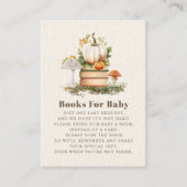 赤ちゃんシャワー用きのこカボチャ木版本 エンクロージャーカード (正面)