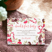 赤ちゃんシャワー用のかわいいキノコの森の本 エンクロージャーカード