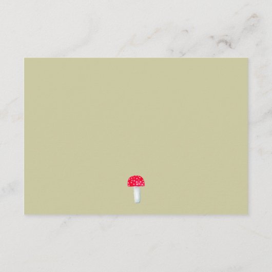 赤ちゃんシャワー用のかわいいキノコの森の本 エンクロージャーカード (裏面)