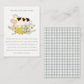 赤ちゃんシャワー用のかわいい聖牛農場フローラ本 エンクロージャーカード (正面/裏面)