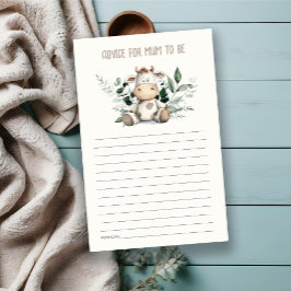 赤ちゃんシャワー用のかわいい農業牛の葉書