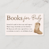 赤ちゃんシャワー用のカウボーイ小本 エンクロージャーカード (正面)