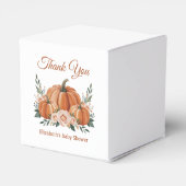 赤ちゃんシャワー用のカスタマイズ可能なカボチャのお気に入りボックス フェイバーボックス (裏面サイド)