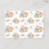 赤ちゃんシャワー用のカボチャの小さな本 エンクロージャーカード (裏面)