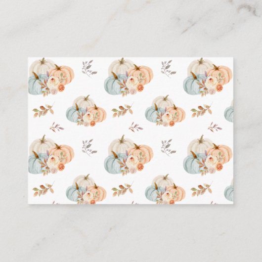 赤ちゃんシャワー用のカボチャの小さな本 エンクロージャーカード (裏面)