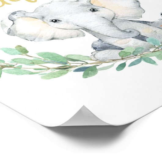 赤ちゃんシャワー用のギフトテーブルのサイン ポスター (角)