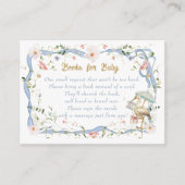 赤ちゃんシャワー用のコウノトリのワイルドフラワーリボン エンクロージャーカード (正面)