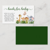 赤ちゃんシャワー用のサファリの水彩本 エンクロージャーカード (正面/裏面)