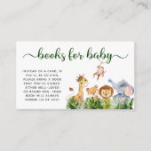 赤ちゃんシャワー用のサファリの水彩本 エンクロージャーカード (正面)