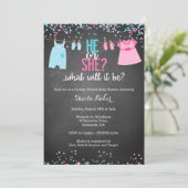 赤ちゃんシャワー用のジェンダーリビール招待状 招待状 (スタンド正面)