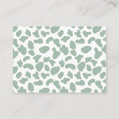 赤ちゃんシャワー用のセージ緑の聖牛本 エンクロージャーカード (裏面)