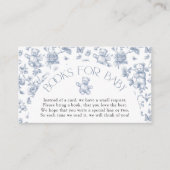 赤ちゃんシャワー用のテディベアほこりっぽい青いトイレブック エンクロージャーカード (正面)