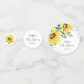 赤ちゃんシャワー用のテーブル紙吹雪ひまわり付き。 コンフェッティ (正面)