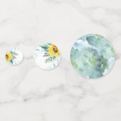 赤ちゃんシャワー用のテーブル紙吹雪ひまわり付き。 コンフェッティ (裏面)