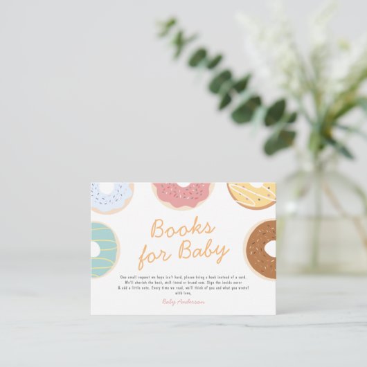 赤ちゃんシャワー用のドーナツ エンクロージャーカード (スタンド正面)